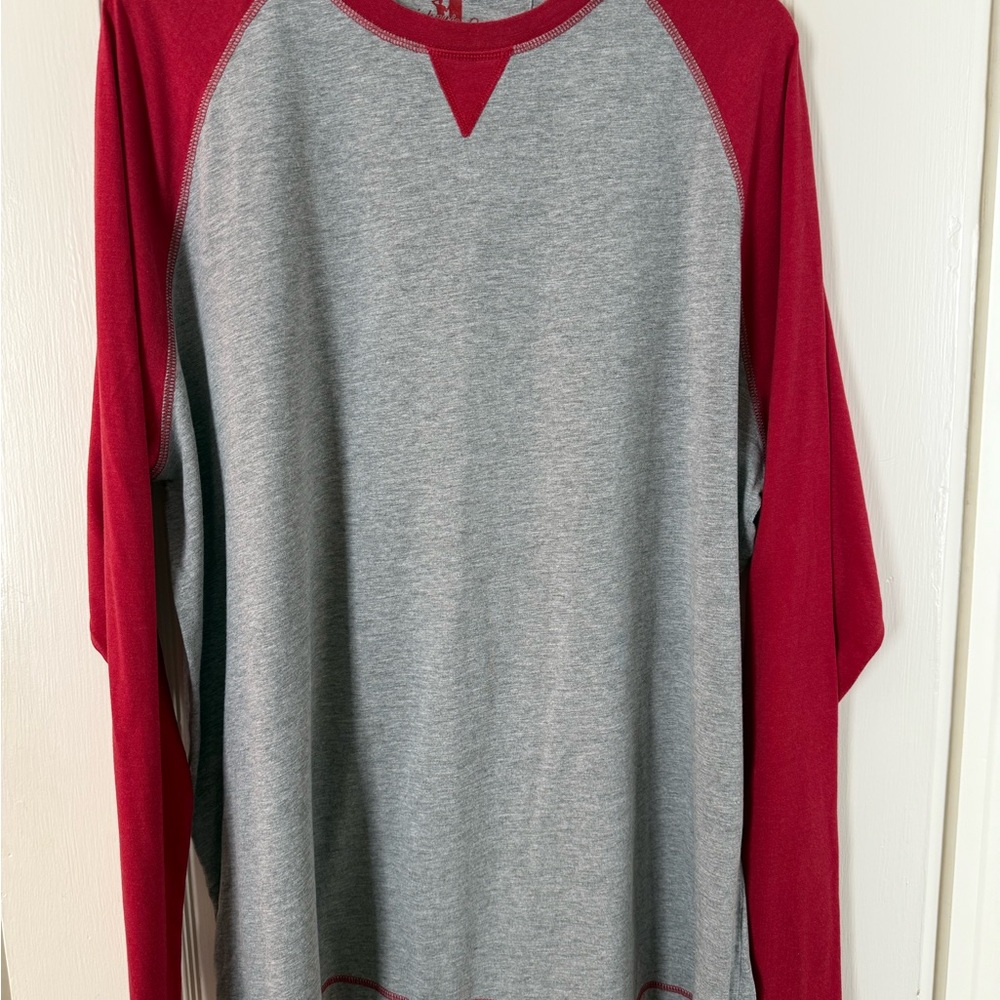 johnnie-O Red and Gray Crew Neck Shirt